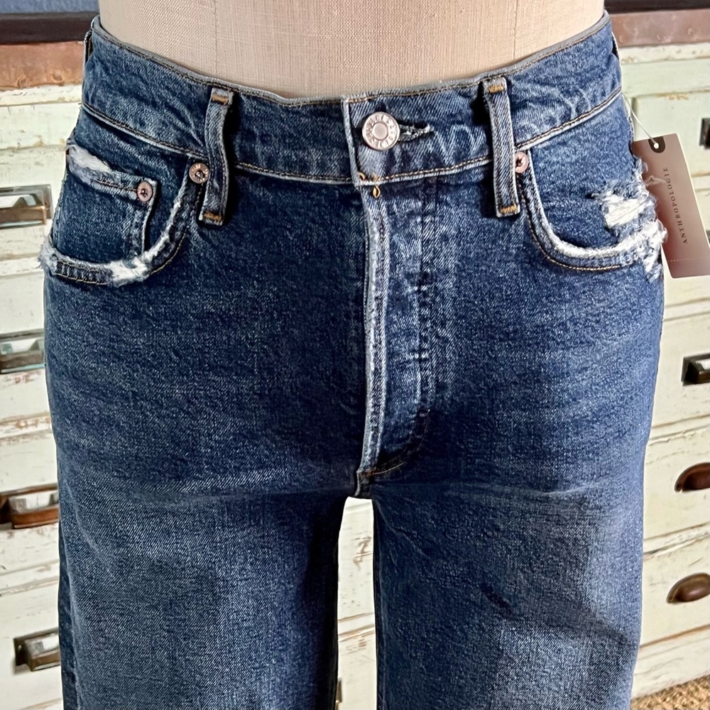 Agolde Riley High Rise Straight Cropped Jeans Size 27 - Picture 2 of 11